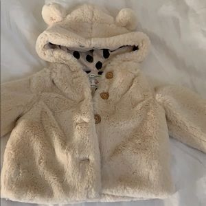 Zara baby faux fur hooded coat